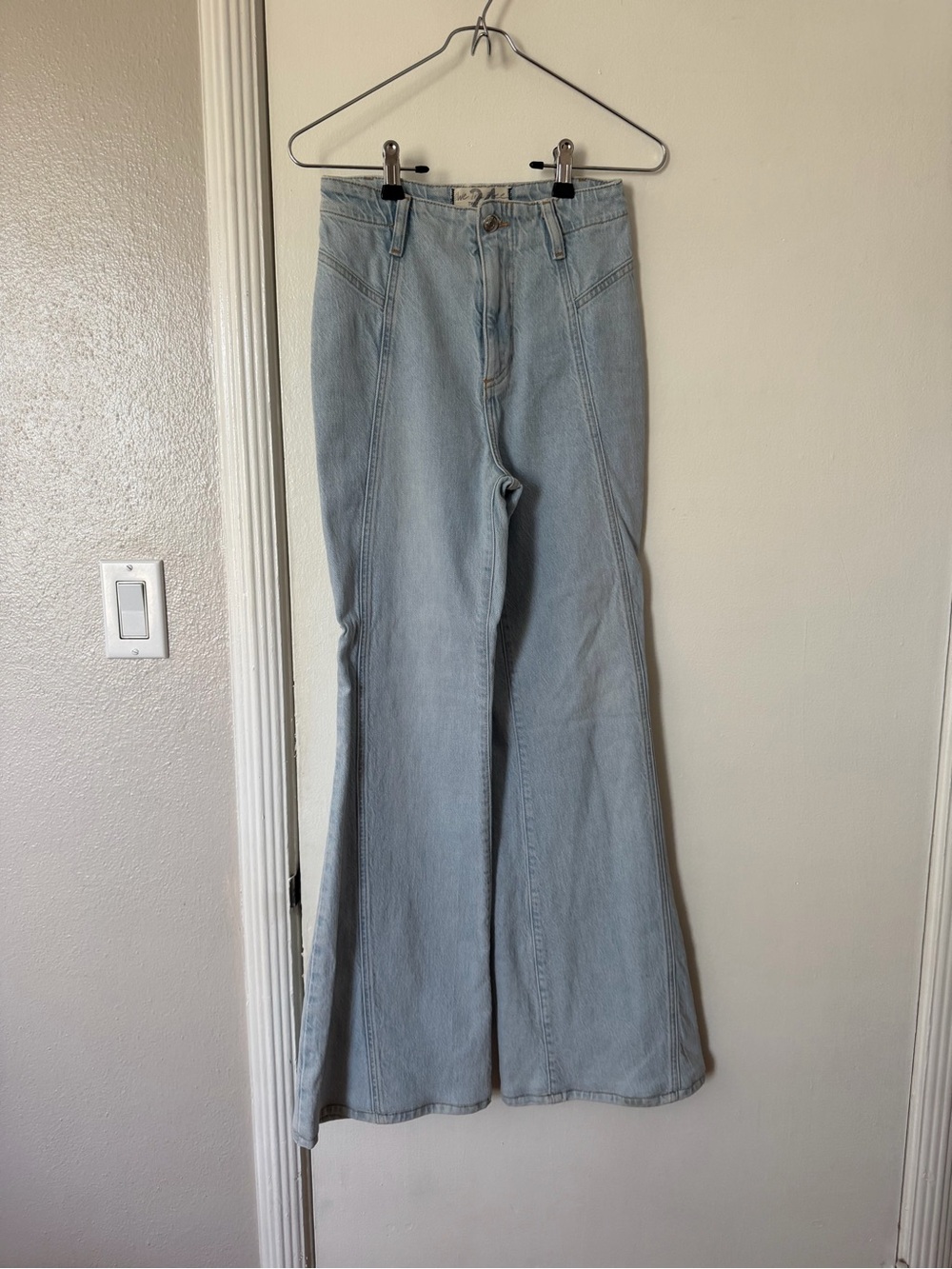 Free People Light Blue Flare Jeans Wide Leg